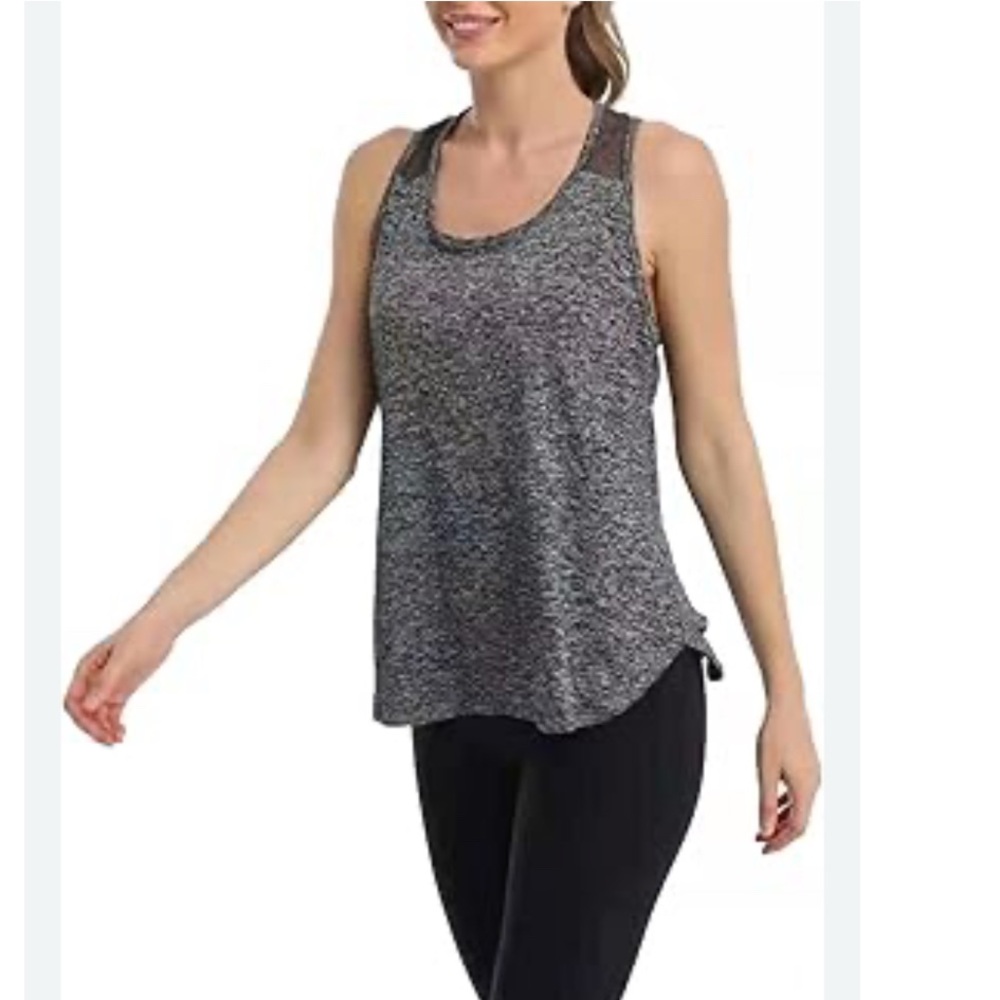 Athletic Tank Top Racerback Heather & Black